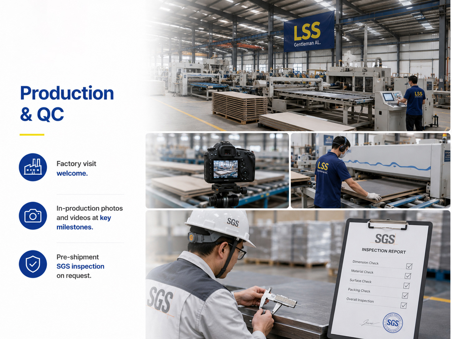 Factory production and quality control for HPL boards aluminum honeycomb panels with SGS inspection and in-process monitoring